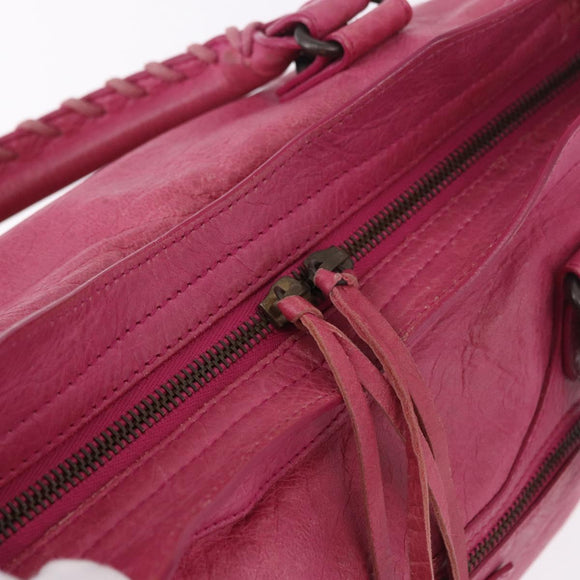 BALENCIAGA The City Hand Bag Leather 2way Pink 115748 Auth ka4873SAM