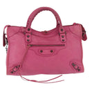 BALENCIAGA The City Hand Bag Leather 2way Pink 115748 Auth ka4873SAM-2