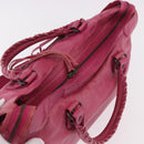 BALENCIAGA The City Hand Bag Leather 2way Pink 115748 Auth ka4873SAM-6