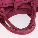 BALENCIAGA The City Hand Bag Leather 2way Pink 115748 Auth ka4873SAM-7