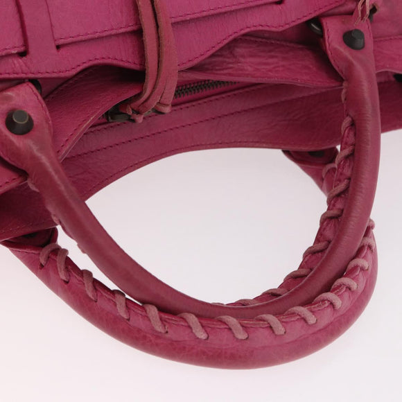 BALENCIAGA The City Hand Bag Leather 2way Pink 115748 Auth ka4873SAM