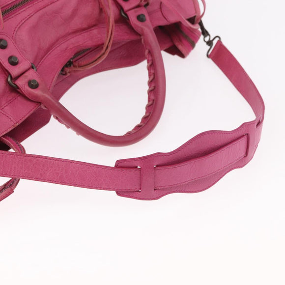 BALENCIAGA The City Hand Bag Leather 2way Pink 115748 Auth ka4873SAM