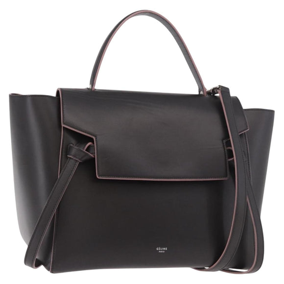 CELINE Belt bag Hand Bag Leather 2way Brown Silver Auth ka4875M