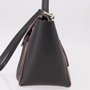 CELINE Belt bag Hand Bag Leather 2way Brown Silver Auth ka4875M-3