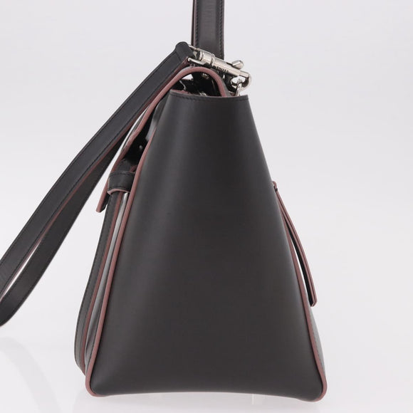 CELINE Belt bag Hand Bag Leather 2way Brown Silver Auth ka4875M