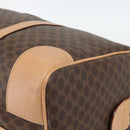 CELINE Macadam Canvas Boston Bag PVC Leather Brown Gold Auth ka4876A-15