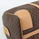 CELINE Macadam Canvas Boston Bag PVC Leather Brown Gold Auth ka4876A-16