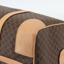 CELINE Macadam Canvas Boston Bag PVC Leather Brown Gold Auth ka4876A-17