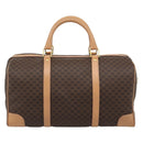 CELINE Macadam Canvas Boston Bag PVC Leather Brown Gold Auth ka4876A-2