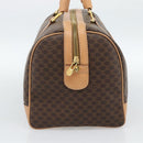 CELINE Macadam Canvas Boston Bag PVC Leather Brown Gold Auth ka4876A-3