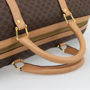 CELINE Macadam Canvas Boston Bag PVC Leather Brown Gold Auth ka4876A-7