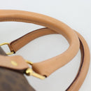 CELINE Macadam Canvas Boston Bag PVC Leather Brown Gold Auth ka4876A-14