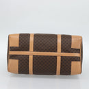 CELINE Macadam Canvas Boston Bag PVC Leather Brown Gold Auth ka4876A-5