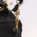 Miu Miu Hand Bag Leather 2way Black Gold Auth ka4877V-15