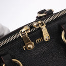 Miu Miu Hand Bag Leather 2way Black Gold Auth ka4877V-16