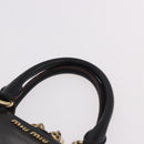 Miu Miu Hand Bag Leather 2way Black Gold Auth ka4877V-7