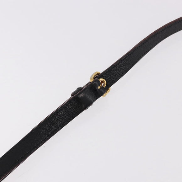 Miu Miu Hand Bag Leather 2way Black Gold Auth ka4877V