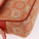 Salvatore Ferragamo Gancini Shoulder Bag Canvas Orange Gold Auth ka4878A-9