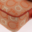 Salvatore Ferragamo Gancini Shoulder Bag Canvas Orange Gold Auth ka4878A-14