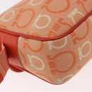 Salvatore Ferragamo Gancini Shoulder Bag Canvas Orange Gold Auth ka4878A-15
