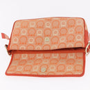 Salvatore Ferragamo Gancini Shoulder Bag Canvas Orange Gold Auth ka4878A-18