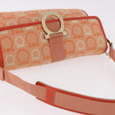 Salvatore Ferragamo Gancini Shoulder Bag Canvas Orange Gold Auth ka4878A-6