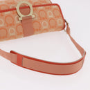 Salvatore Ferragamo Gancini Shoulder Bag Canvas Orange Gold Auth ka4878A-7