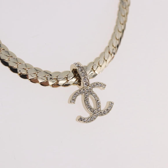CHANEL Necklace metal Gold Tone CC Auth ka4882SAM