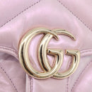GUCCI GG Marmont Chain Shoulder Bag Leather Pink Gold 739682 Auth ka4883M-18