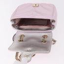 GUCCI GG Marmont Chain Shoulder Bag Leather Pink Gold 739682 Auth ka4883M-9