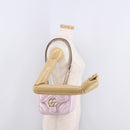 GUCCI GG Marmont Chain Shoulder Bag Leather Pink Gold 739682 Auth ka4883M-23