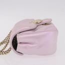 GUCCI GG Marmont Chain Shoulder Bag Leather Pink Gold 739682 Auth ka4883M-4