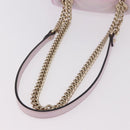 GUCCI GG Marmont Chain Shoulder Bag Leather Pink Gold 739682 Auth ka4883M-7
