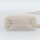 Miu Miu Hand Bag Shearing 2way White Gold Auth ka4884SAM-5