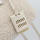 Miu Miu Hand Bag Shearing 2way White Gold Auth ka4884SAM-19