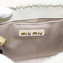 Miu Miu Hand Bag Shearing 2way White Gold Auth ka4884SAM-10