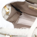 Miu Miu Hand Bag Shearing 2way White Gold Auth ka4884SAM-22
