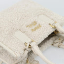 Miu Miu Hand Bag Shearing 2way White Gold Auth ka4884SAM-6