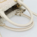 Miu Miu Hand Bag Shearing 2way White Gold Auth ka4884SAM-7