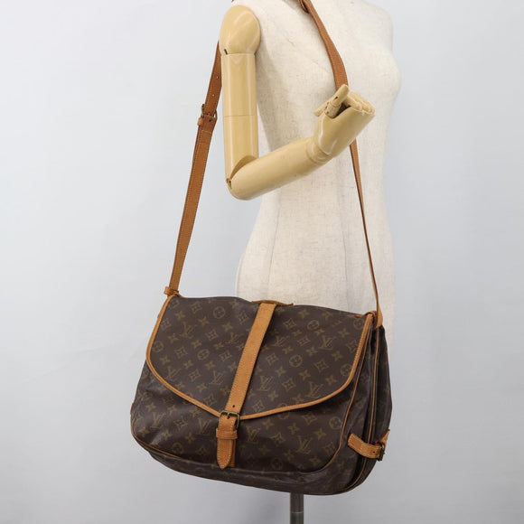 LOUIS VUITTON Monogram Saumur 35 Shoulder Bag M42254 LV Auth ka4885