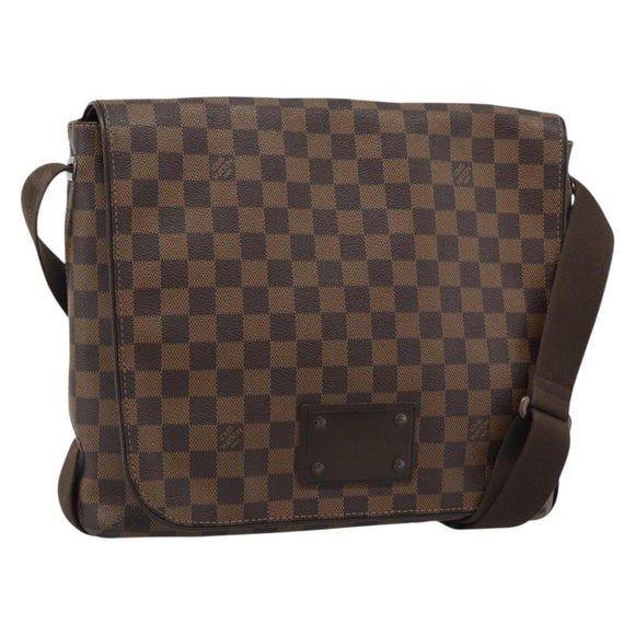 LOUIS VUITTON Damier Ebene Brooklyn MM Shoulder Bag N51211 LV Auth ka4886