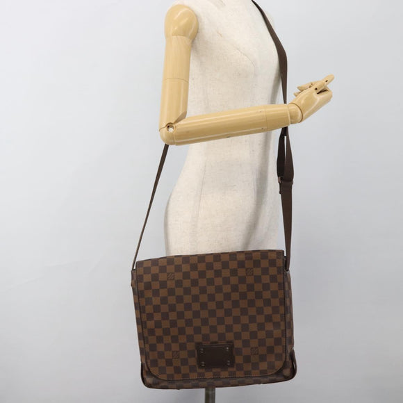 LOUIS VUITTON Damier Ebene Brooklyn MM Shoulder Bag N51211 LV Auth ka4886