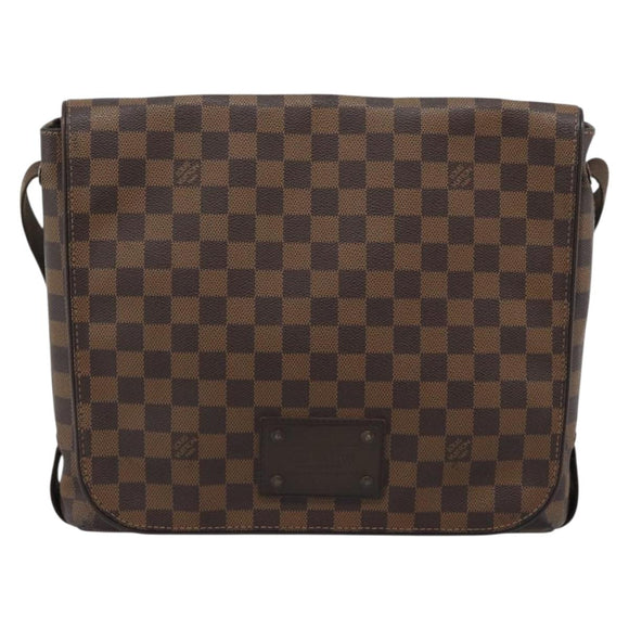 LOUIS VUITTON Damier Ebene Brooklyn MM Schoudertas N51211 LV Auth ka4886