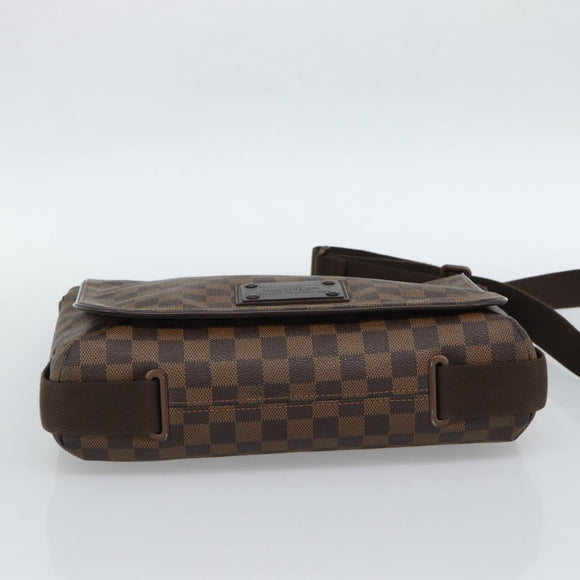 LOUIS VUITTON Damier Ebene Brooklyn MM Shoulder Bag N51211 LV Auth ka4886