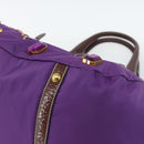 PRADA Hand Bag Nylon Purple Gold Auth ka4889A-8