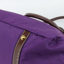 PRADA Hand Bag Nylon Purple Gold Auth ka4889A-16