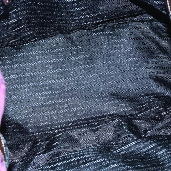 PRADA Hand Bag Nylon Purple Gold Auth ka4889A