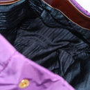 PRADA Hand Bag Nylon Purple Gold Auth ka4889A-20