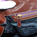 PRADA Hand Bag Nylon Purple Gold Auth ka4889A-24