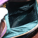 PRADA Hand Bag Nylon Purple Gold Auth ka4889A-25